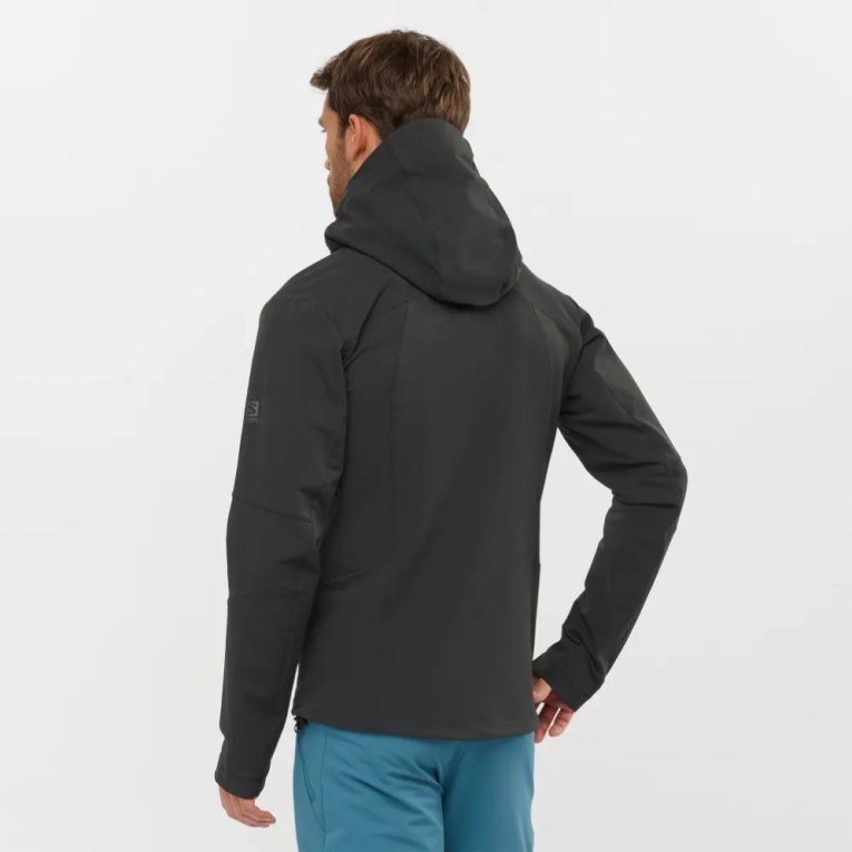 Pánské Bundy Salomon Outpeak Softshell Full Zip Černé | CZ 76GIALP